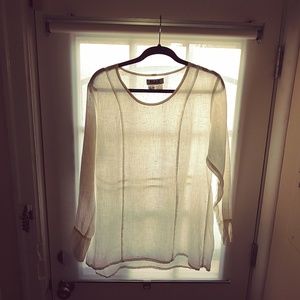 White Linen Boho Blouse